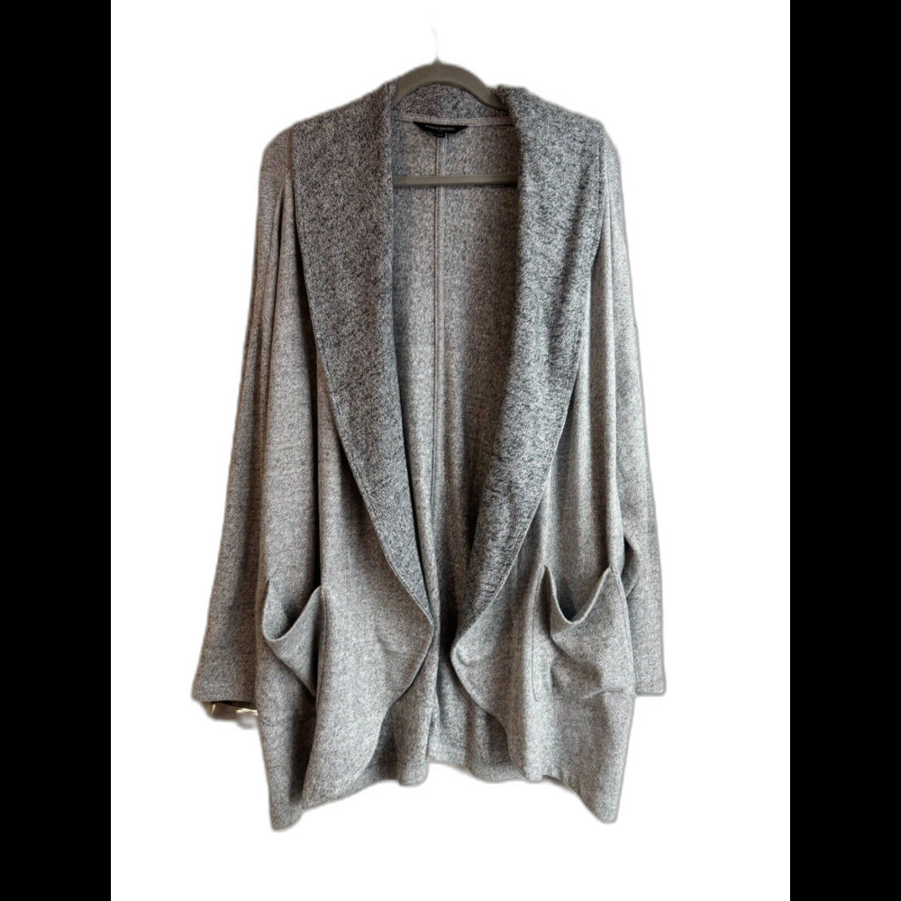 Banana Republic Sweater Womens M/L Gray Knit Cardigan Shawl Collar Minimalist
